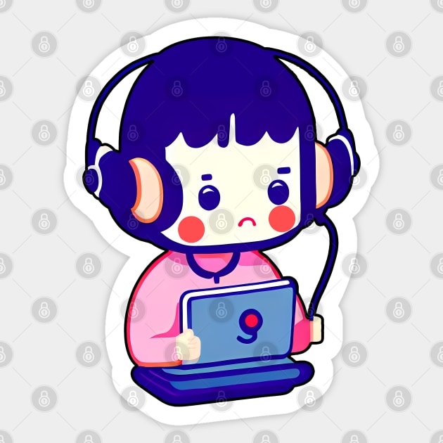 Cute Call Center Girl Sticker by Artilize